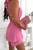 Neckholder-Playsuit mit tiefem Ausschnitt und rückenfreiem Design Rosa
