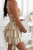 Beiger Playsuit im Kleid-Look mit Spaghettiträgern und V-Ausschnitt