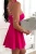 Fuchsia-Minikleid mit Trägern und Korsagen-Oberteil