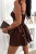 Schokoladenbraunes Minikleid mit Trägern und Korsagen-Oberteil