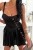 Schwarzes Minikleid mit Trägern und Korsagen-Oberteil