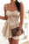 Beiges Minikleid mit Trägern und Korsagen-Oberteil