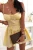 Gelbes Mini-Sommerkleid mit Trägern und Korsettoberteil
