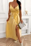 Maxi-Kleid mit Beinschlitz LARA – Gelb