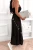 Abendkleid Maxi mit Spaghettiträgern und Beinschlitz  Schwarz