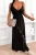 Abendkleid Maxi mit Spaghettiträgern und Beinschlitz  Schwarz