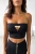 Trägerloses Schlauch-Top in Schwarz Elastisches Basic Crop-Top