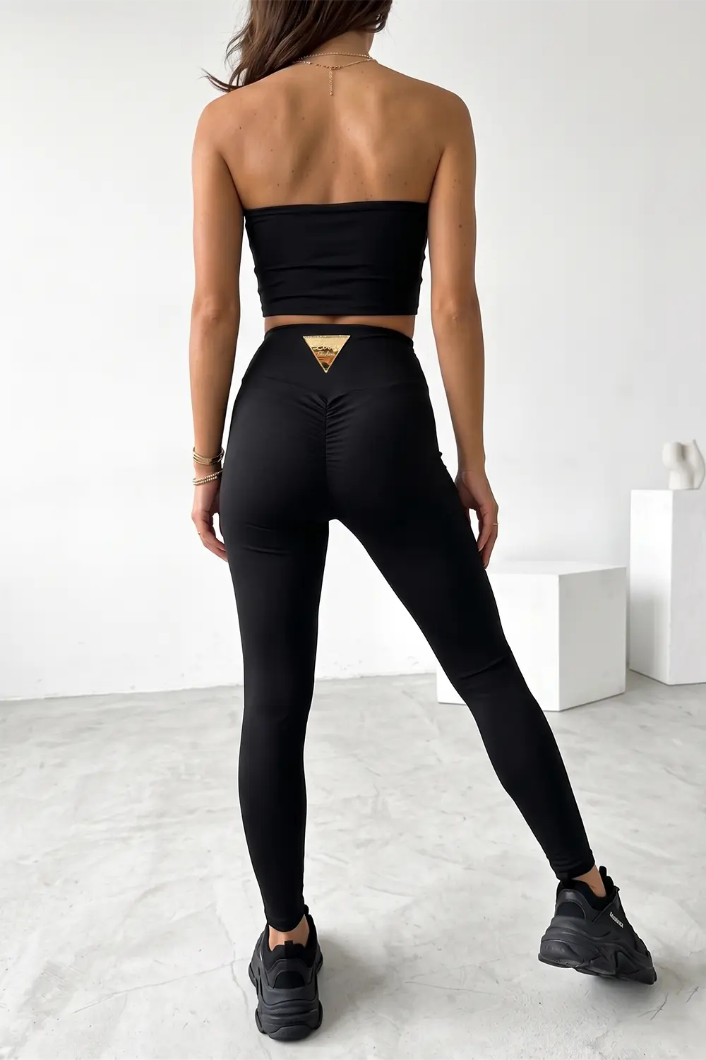 Trägerloses Schlauch-Top in Schwarz Elastisches Basic Crop-Top