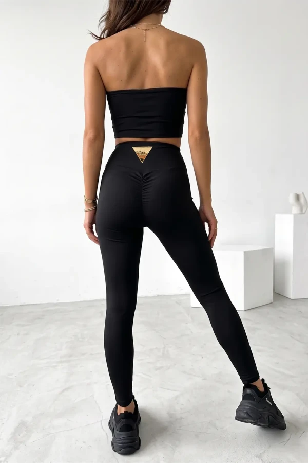 Trägerloses Schlauch-Top in Schwarz Elastisches Basic Crop-Top