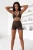 Schokoladenbraunes Sport-Set mit tief ausgeschnittenem Top und formender Radlerhose