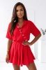 Rotes Sommer-Set – lockeres Oversize-Hemd mit Kurzarm und Skort