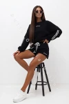 Set aus Oversize-Sweatshirt + Shorts MINIMALIST - schwarz