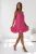 Fuchsiafarbenes Musselin-Minikleid in A-Linie mit dünnen Trägern