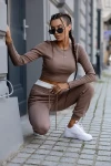 Jogginganzug Set Oberteil + Hose CRAFTED - Dunkelbeige