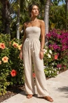Musselin-Jumpsuit mit langer Hose LOGGI - beige