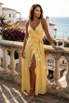 Maxi-Kleid mit Beinschlitz LARA – Gelb