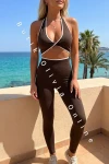 Set aus Top und Leggings SPORT TOY - Schokoladenbraun